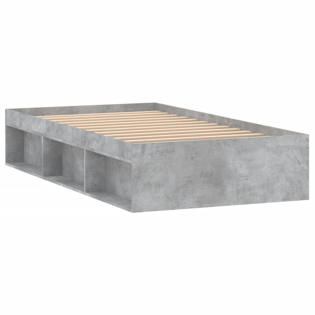 Bed Frame Concrete Grey 90x190 cm Single