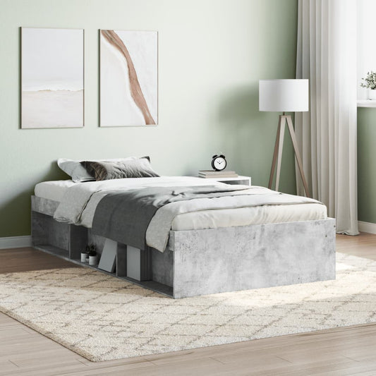 Bed Frame Concrete Grey 90x190 cm Single