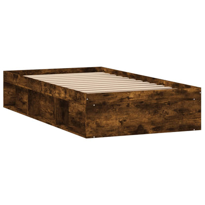 Bed Frame Smoked Oak 90x190 cm Single