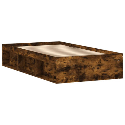 Bed Frame Smoked Oak 90x190 cm Single