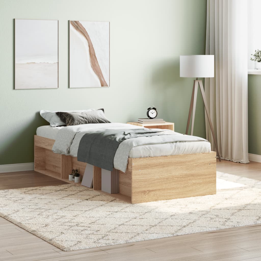 Bed Frame Sonoma Oak 75x190 cm Small Single