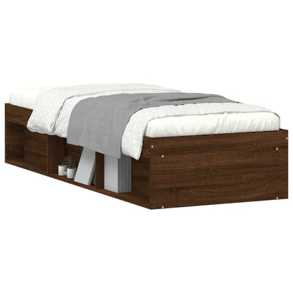 Bed Frame Brown Oak 75x190 cm Small Single