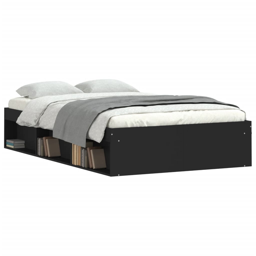 Bed Frame without Mattress Black 120x200 cm