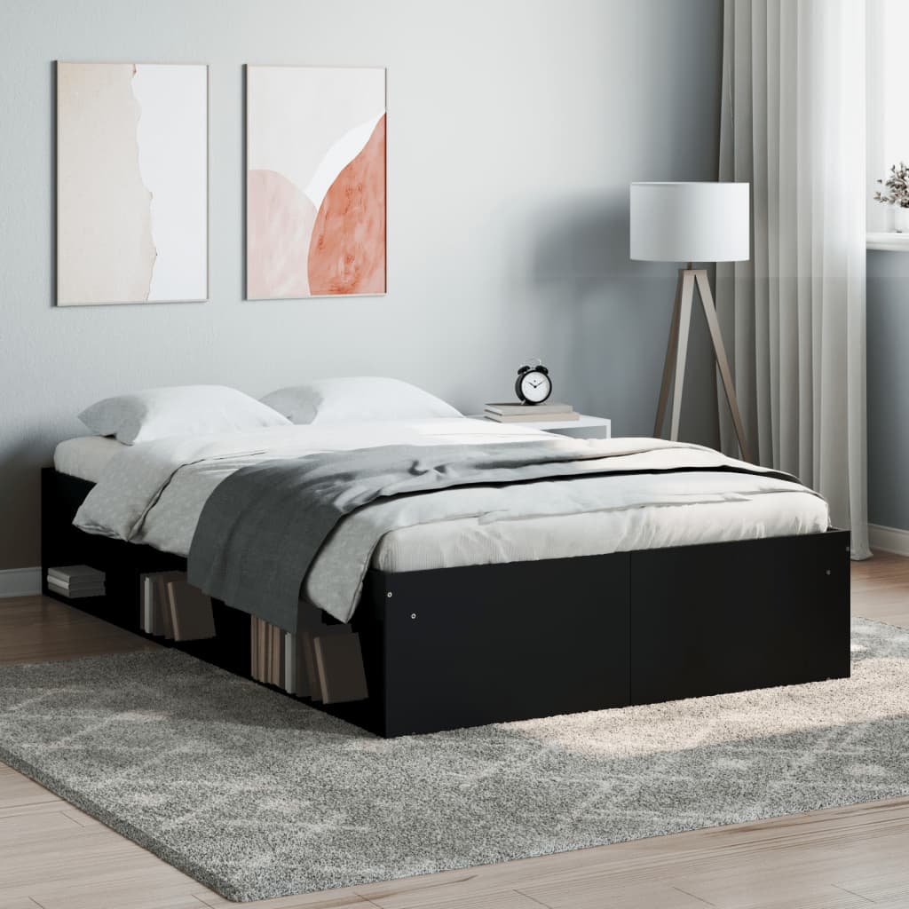 Bed Frame without Mattress Black 120x200 cm