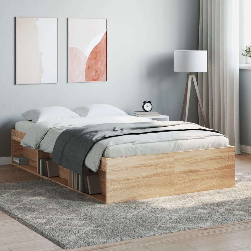 Bed Frame without Mattress Sonoma Oak 120x200 cm