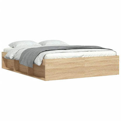 Bed Frame without Mattress Sonoma Oak 140x200 cm