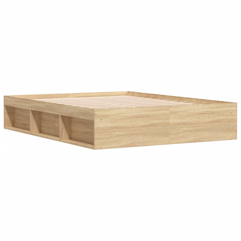 Bed Frame without Mattress Sonoma Oak 140x200 cm