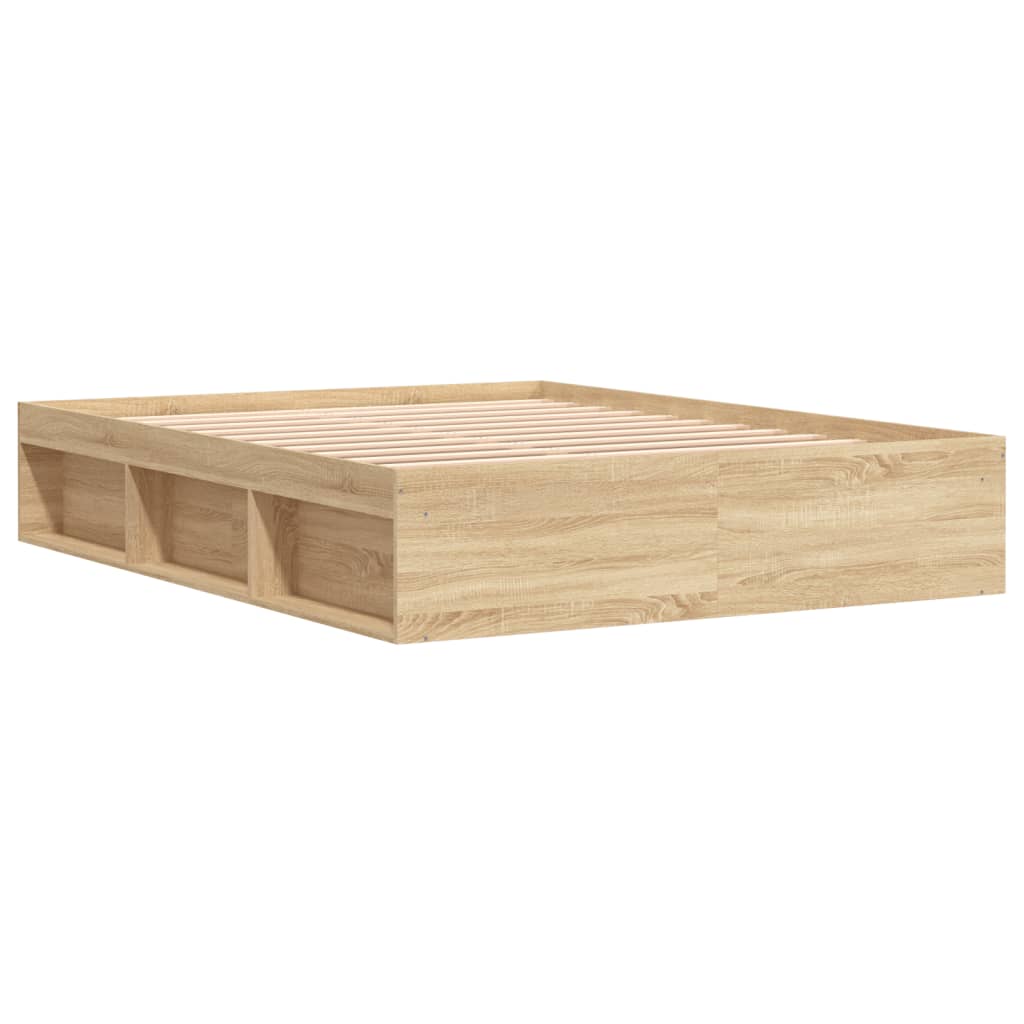 Bed Frame without Mattress Sonoma Oak 140x200 cm