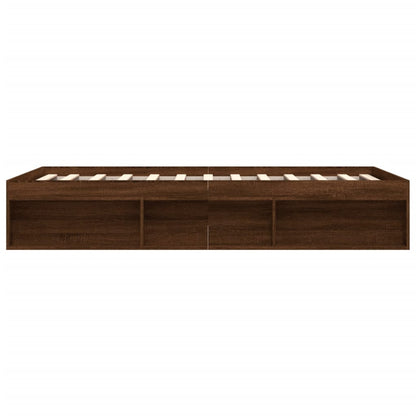 Bed Frame without Mattress Brown Oak 140x200 cm