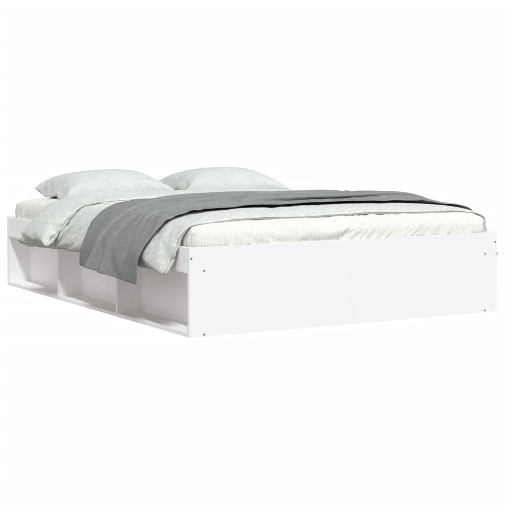 Bed Frame without Mattress White 150x200 cm King Size King Size