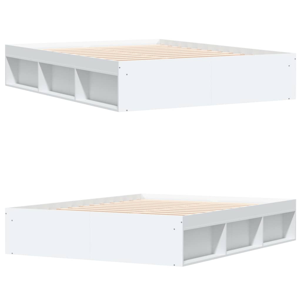 Bed Frame without Mattress White 150x200 cm King Size King Size