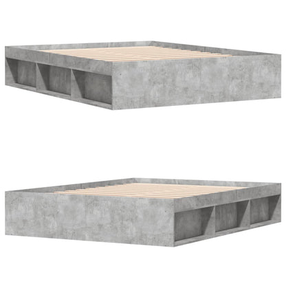 Bed Frame without Mattress Concrete Grey 150x200 cm King Size King Size