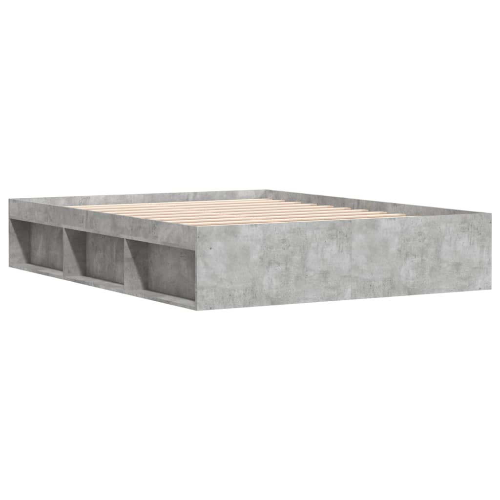 Bed Frame without Mattress Concrete Grey 150x200 cm King Size King Size