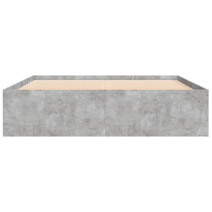 Bed Frame without Mattress Concrete Grey 150x200 cm King Size King Size