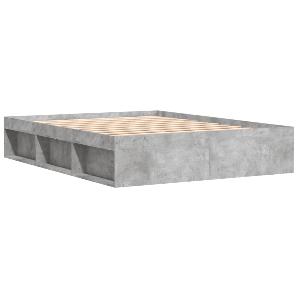 Bed Frame without Mattress Concrete Grey 150x200 cm King Size King Size