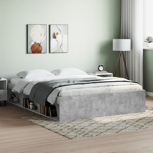 Bed Frame without Mattress Concrete Grey 150x200 cm King Size King Size