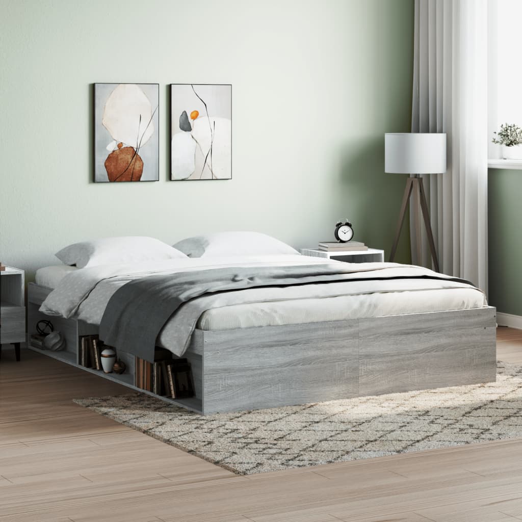 Bed Frame Grey Sonoma 150x200 cm King Size