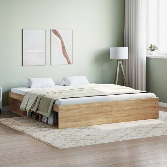 Bed Frame without Mattress Sonoma Oak 180x200 cm Super King Super King Size