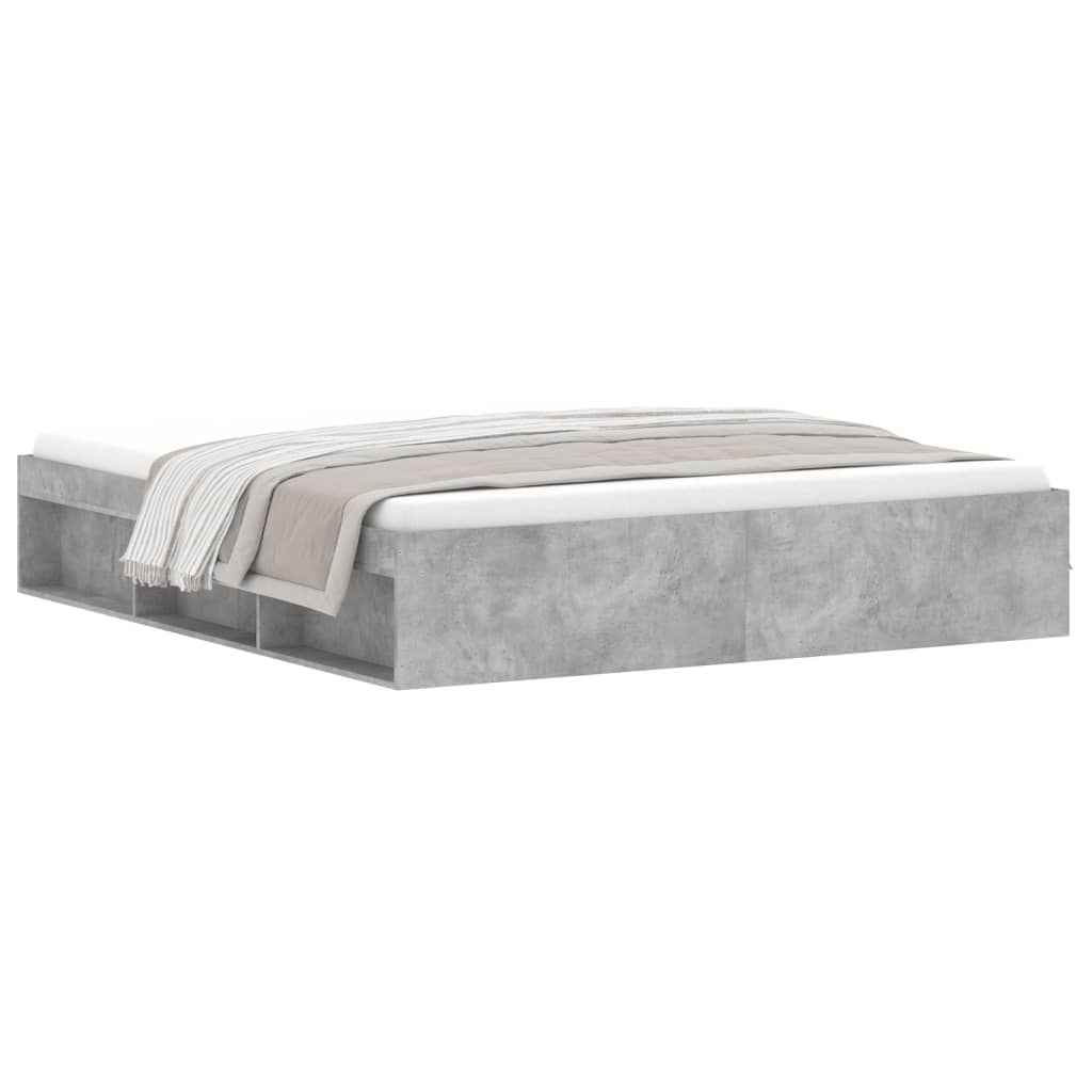 Bed Frame Concrete Grey 180x200 cm Super King Size