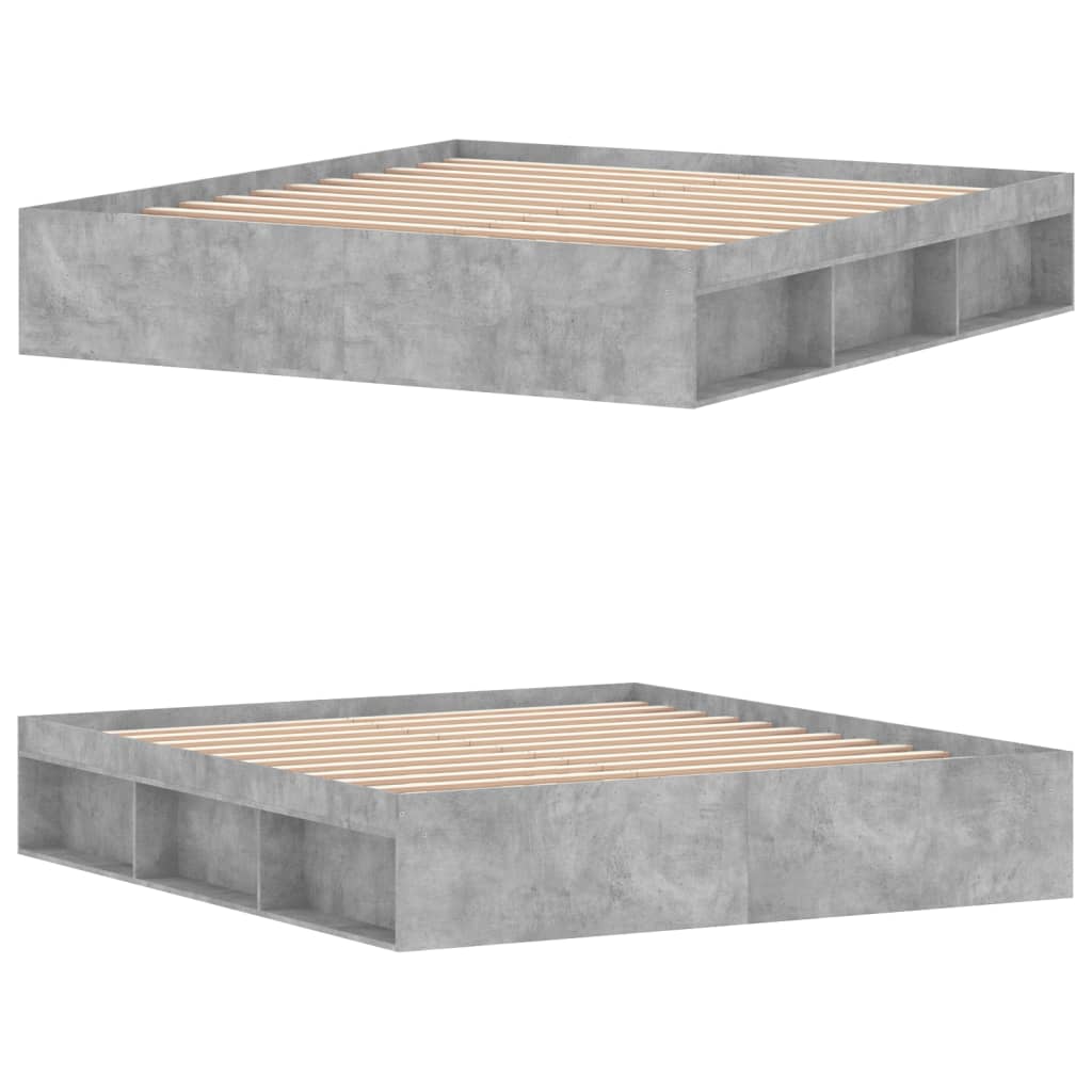 Bed Frame Concrete Grey 180x200 cm Super King Size