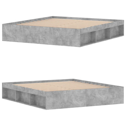 Bed Frame Concrete Grey 180x200 cm Super King Size