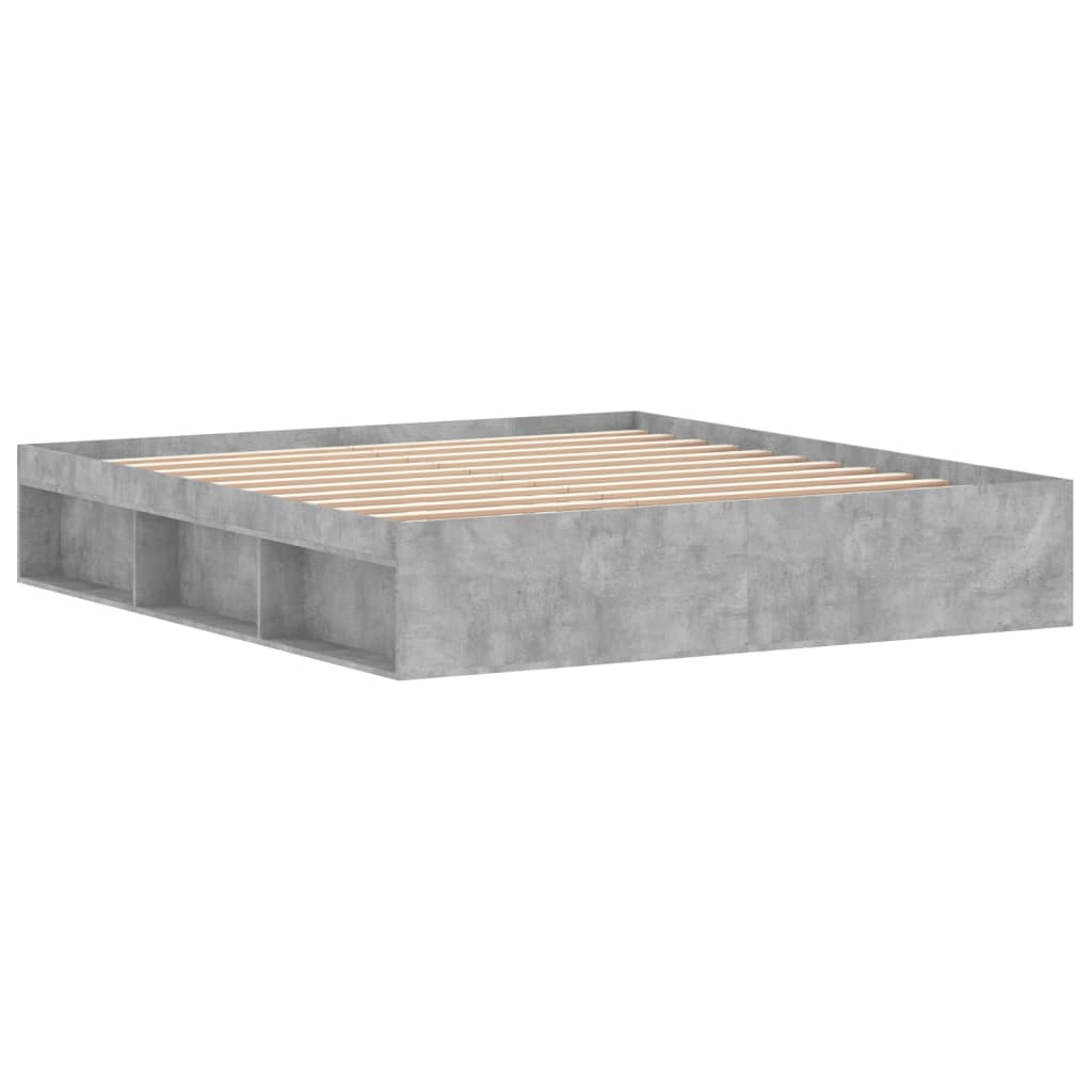 Bed Frame Concrete Grey 180x200 cm Super King Size