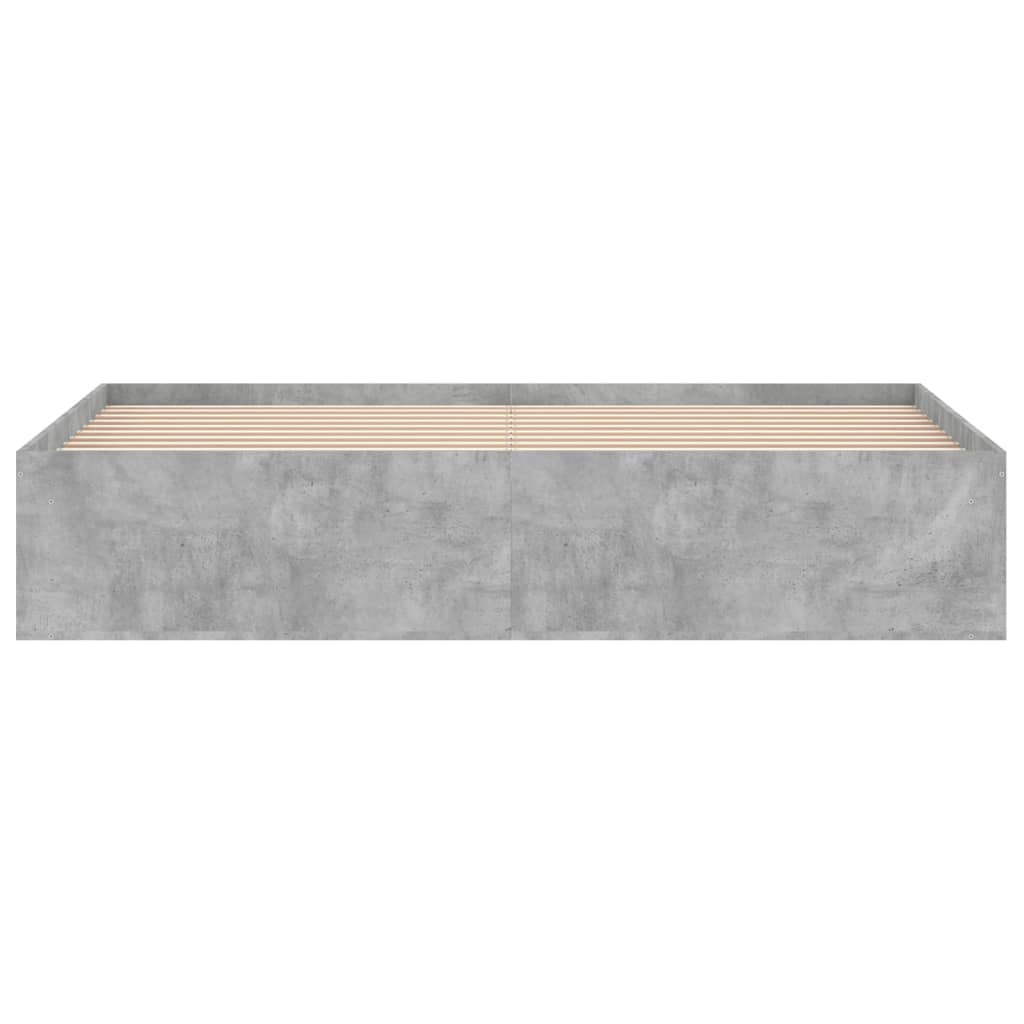 Bed Frame Concrete Grey 180x200 cm Super King Size