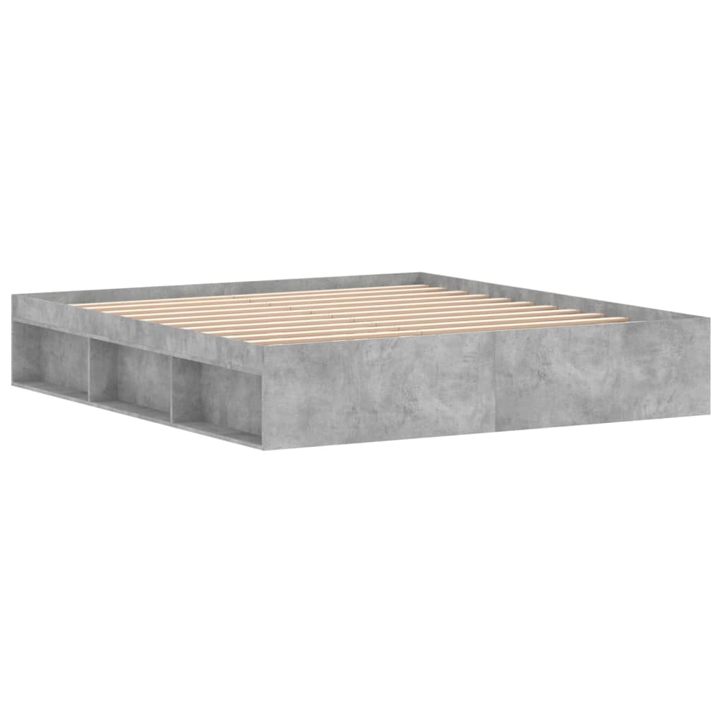 Bed Frame Concrete Grey 180x200 cm Super King Size