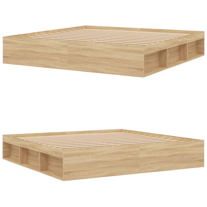 Bed Frame without Mattress Sonoma Oak 200x200 cm