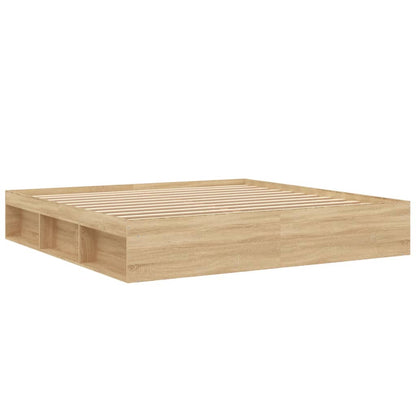 Bed Frame without Mattress Sonoma Oak 200x200 cm