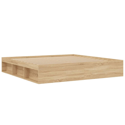 Bed Frame without Mattress Sonoma Oak 200x200 cm