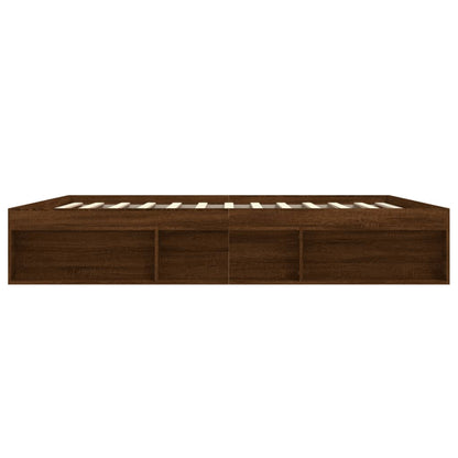 Bed Frame without Mattress Brown Oak 200x200 cm