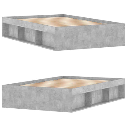 Bed Frame without Mattress Concrete Grey 120x190 cm Small Double Small Double