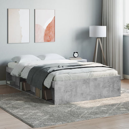 Bed Frame without Mattress Concrete Grey 120x190 cm Small Double Small Double