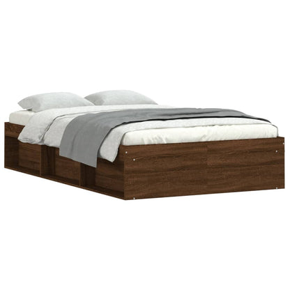 Bed Frame without Mattress Brown Oak 120x190 cm Small Double