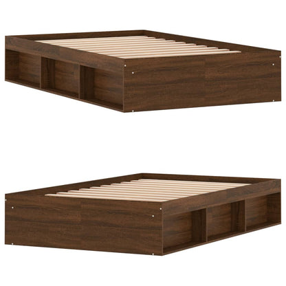 Bed Frame without Mattress Brown Oak 120x190 cm Small Double