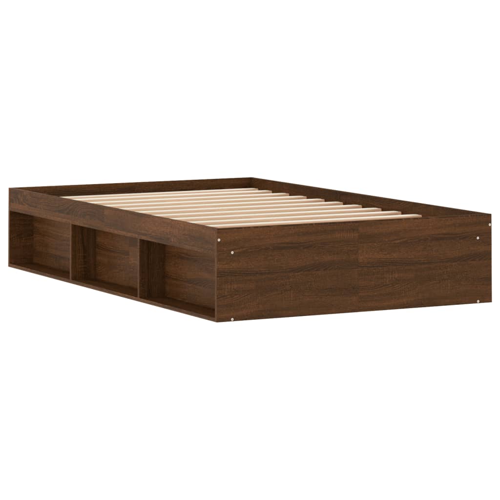 Bed Frame without Mattress Brown Oak 120x190 cm Small Double