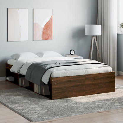 Bed Frame without Mattress Brown Oak 120x190 cm Small Double