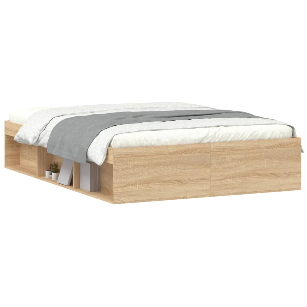 Bed Frame without Mattress Sonoma Oak 135x190 cm Double Double