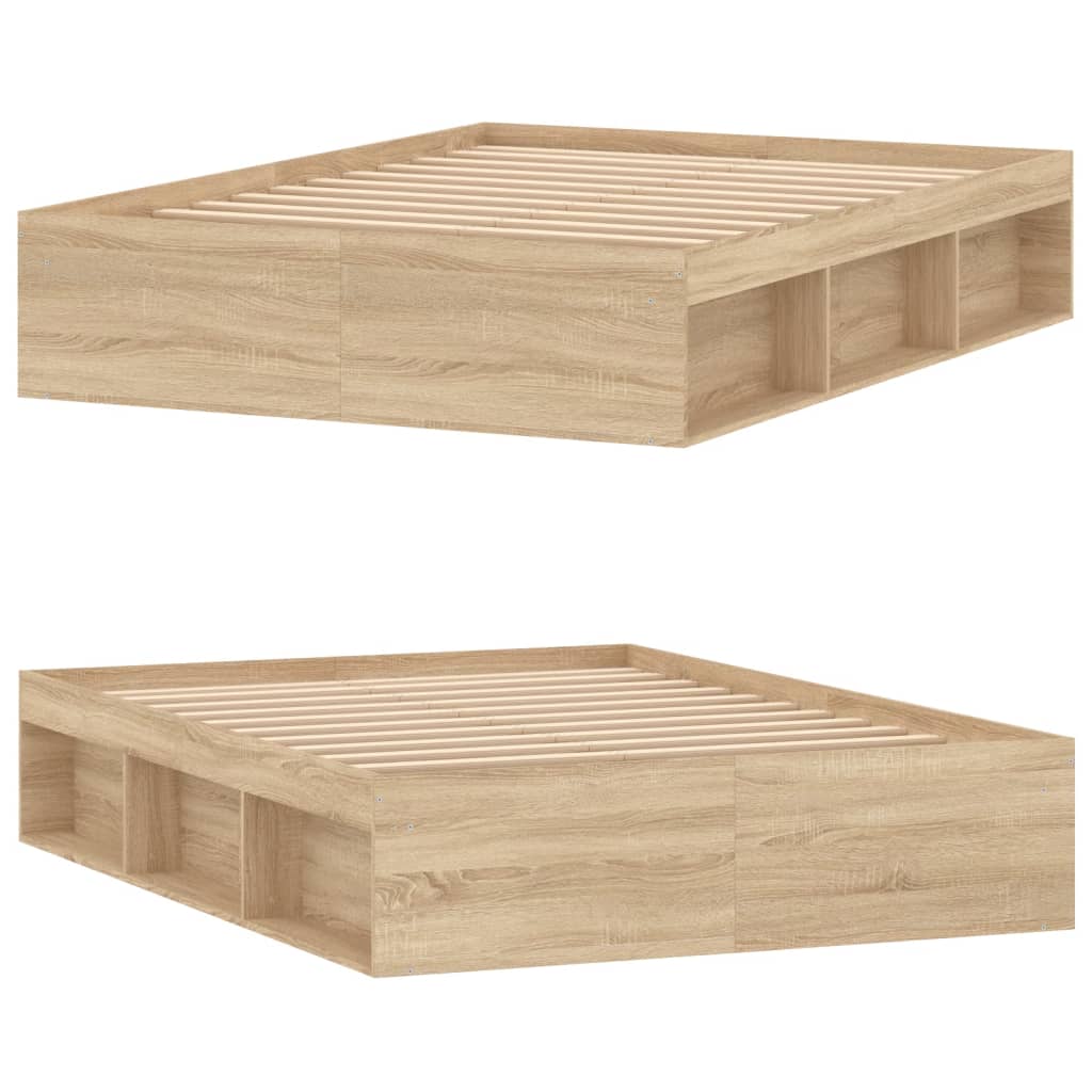 Bed Frame without Mattress Sonoma Oak 135x190 cm Double Double