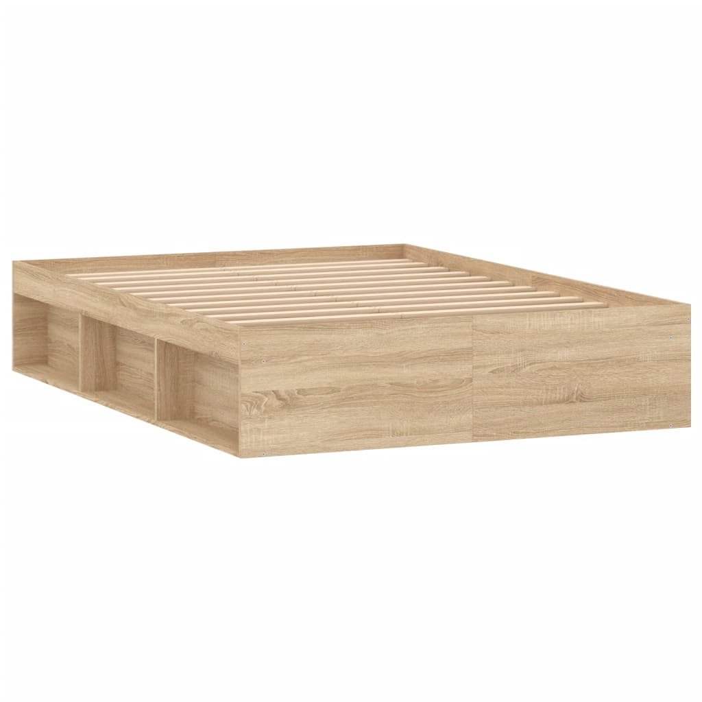 Bed Frame without Mattress Sonoma Oak 135x190 cm Double Double