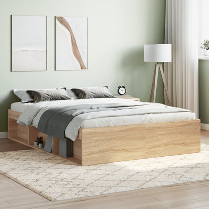 Bed Frame without Mattress Sonoma Oak 135x190 cm Double Double