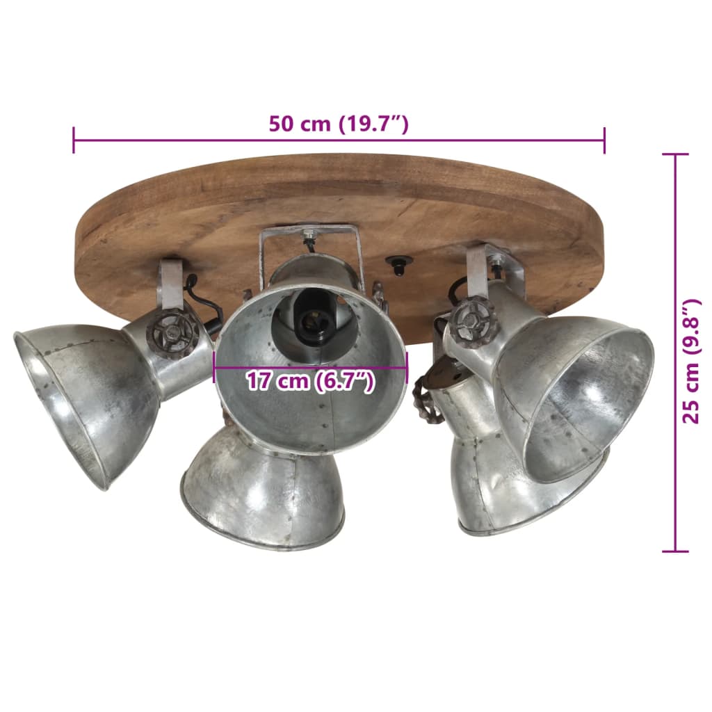 Ceiling Lamp 25 W Vintage Silver 50x50x25 cm E27