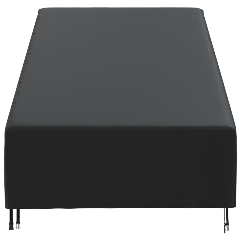 Sun Lounger Cover Black 203x81x25/63 cm 420D Oxford