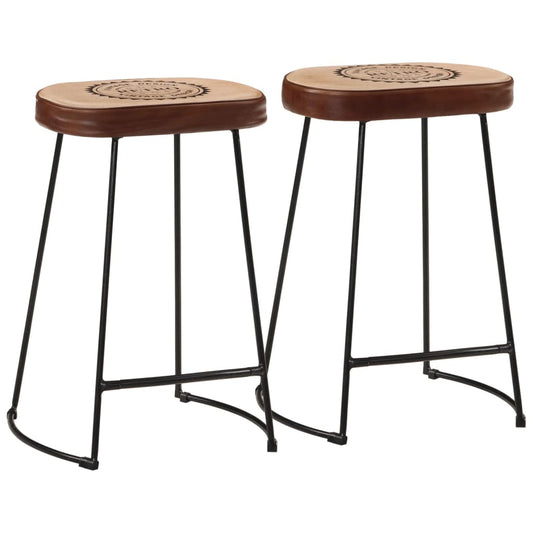 Bar Stools 2 pcs Dark Brown 41x29x62 cm