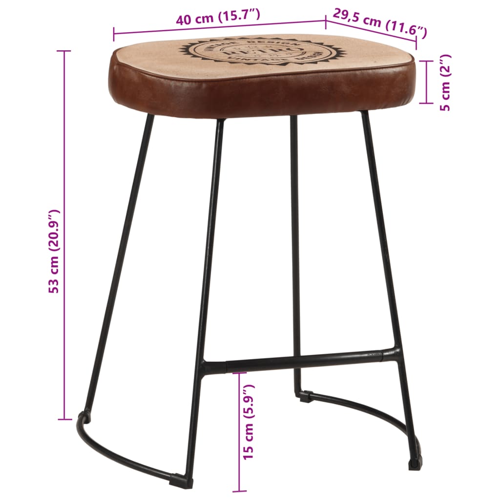 Bar Stools 2 pcs Dark Brown 40x29.5x53 cm