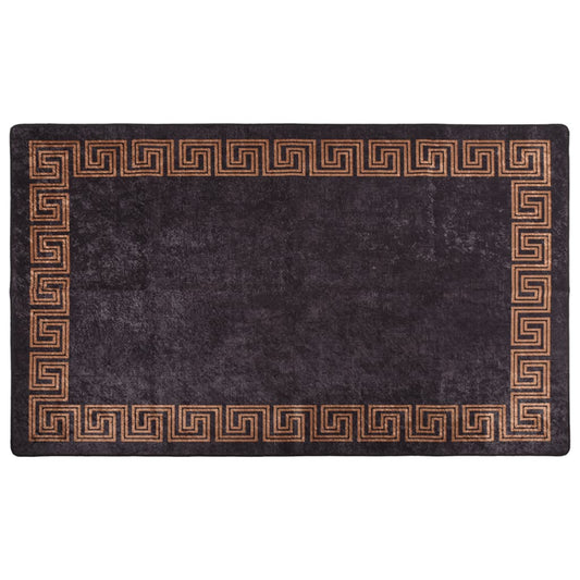 Rug Washable Black and Gold 120x170 cm Anti Slip