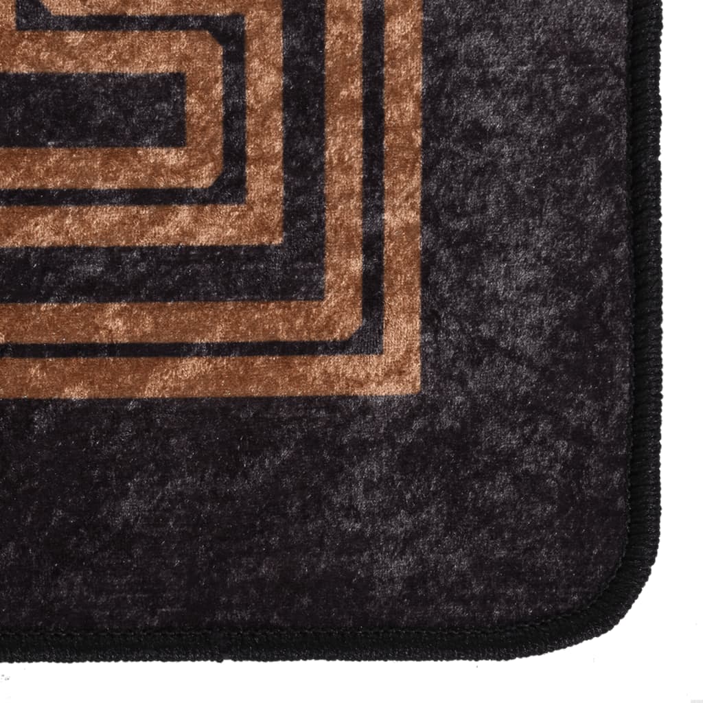 Rug Washable Black and Gold 120x170 cm Anti Slip