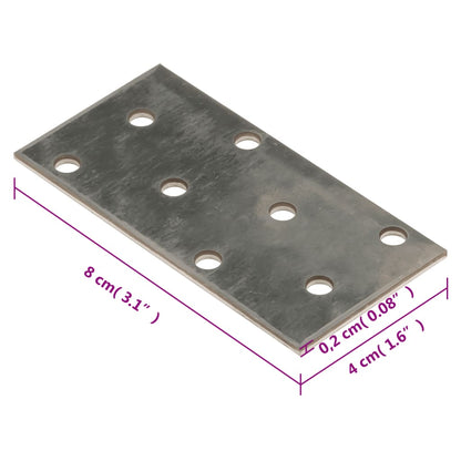 Perforated Plates 60 pcs 2 mm 80x40 mm Galvanised Steel