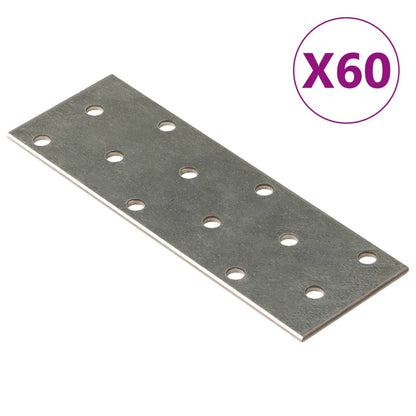 Perforated Plates 60 pcs 2 mm 120x40 mm Galvanised Steel